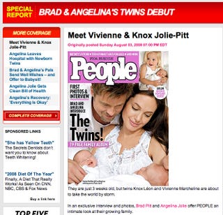 Illustration for article titled Angelina & Brad's Twins: Revealed!!!