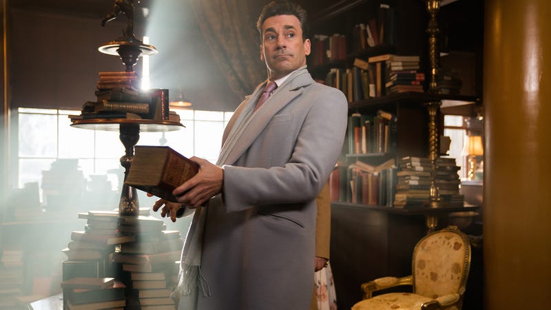 Illustration for article titled “The end is nigh,” so we might as well enjoy Jon Hamm dressed as an angel in these exclusive Good Omens images