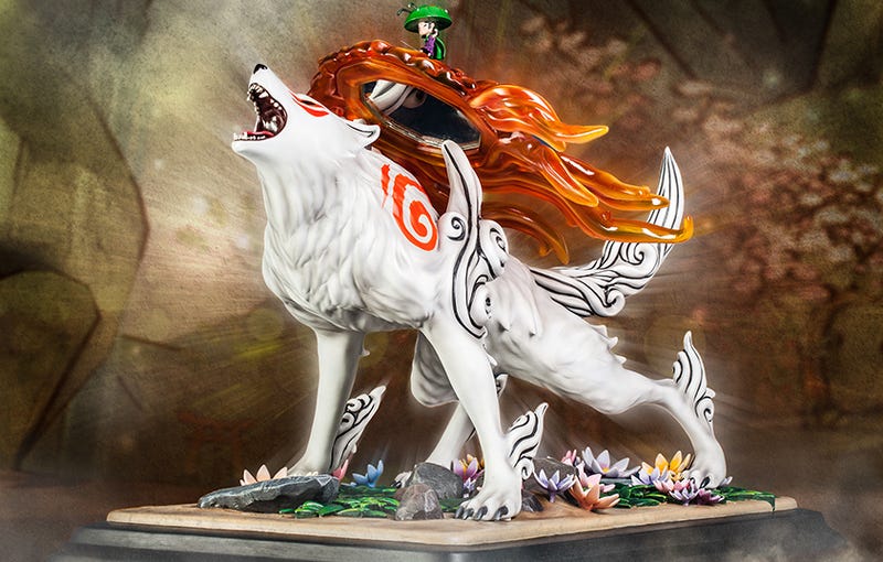 Illustration for article titled Okami's Wolf-Heroine Shines Heavenly Light on your Desk