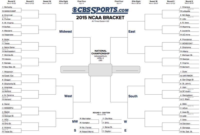 NCAA Tournament Bracket PDF Download It Here