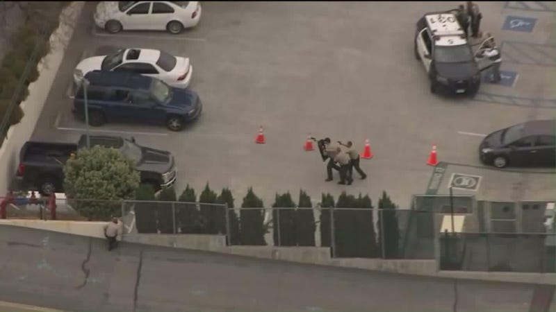 Scene of Temple City (Calif.) Sheriff’s Station shooting (@ktla via Twitter)