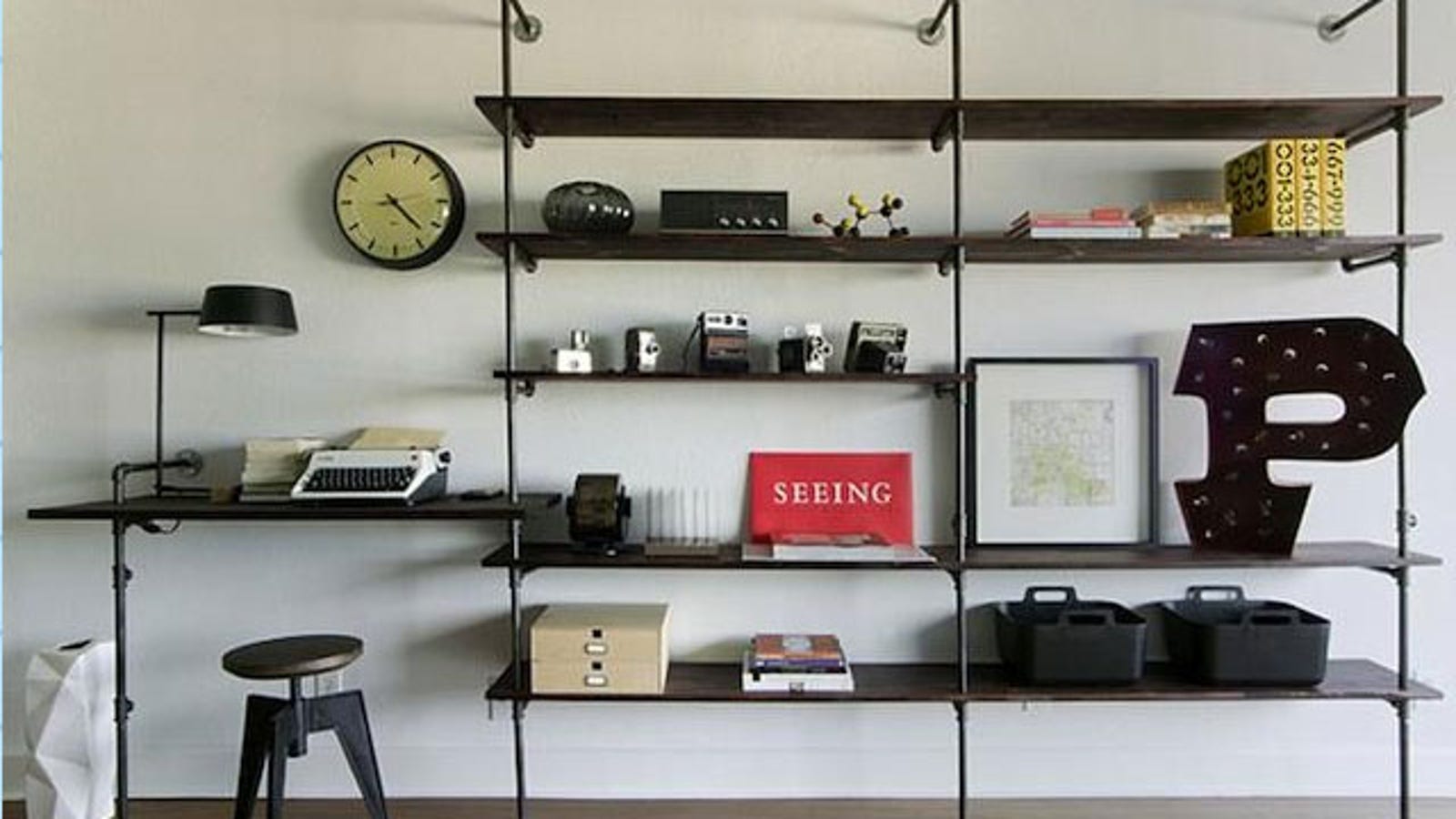 Build a Beautiful Shelving Unit and Desk Out of Pipes