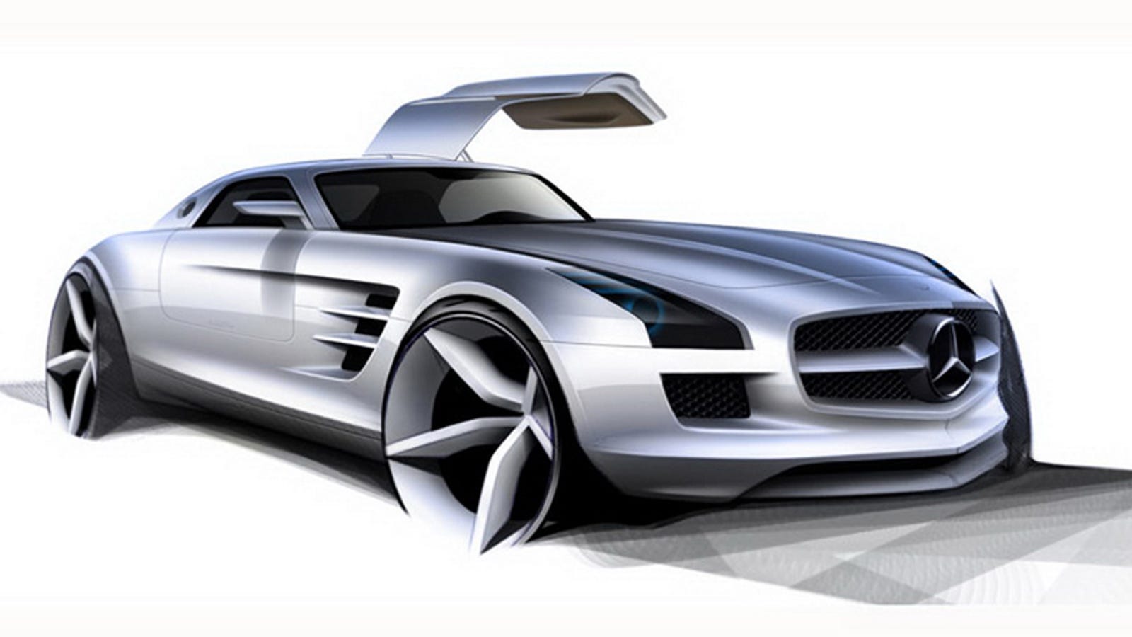 Mercedes Sls Amg Gullwing First Sketches And Interior Photos