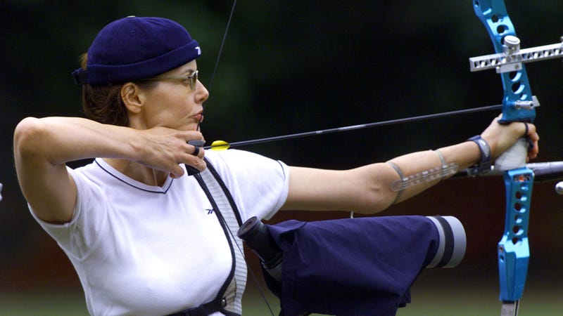This wasn’t for a movie or anything. Geena Davis just really digs archery.