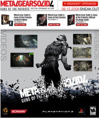 Illustration for article titled GameStop's MGS4 Launch Event Details