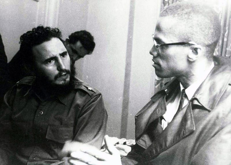 Fidel Castro and Malcolm X meet at Harlem’s Hotel Theresa (1960).Universal History Archive/UIG via Getty images