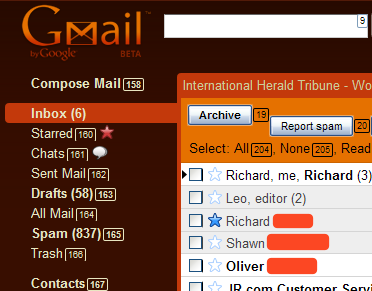mouseless gmail