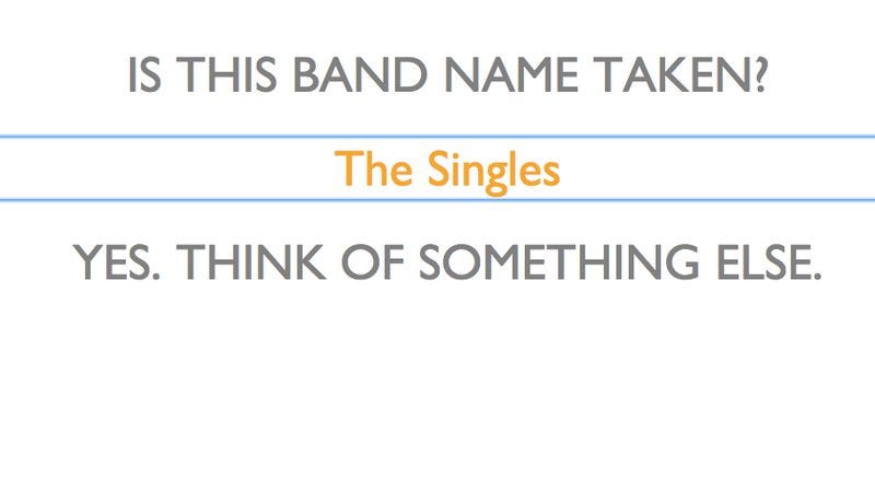 Illustration for article titled Website answers one dumb question: Is This Band Name Taken?