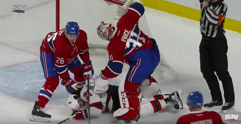 Illustration for article titled Carey Price Unleashed The Goalie Fury Upon Kyle Palmieri