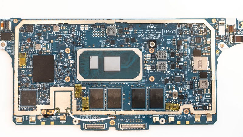 The inside of the Dell XPS 13 2-in-1. One of the first computers to feature Ice Lake
