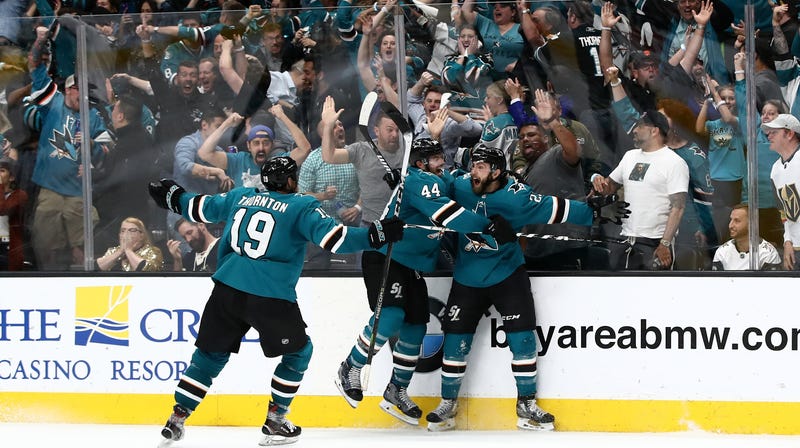 Illustration for article titled Sharks Avenge Joe Pavelski's Bleeding Head, Pull Off Wild Game 7 Comeback To Eliminate Vegas