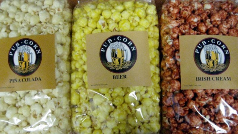 Illustration for article titled Booze-flavored popcorn