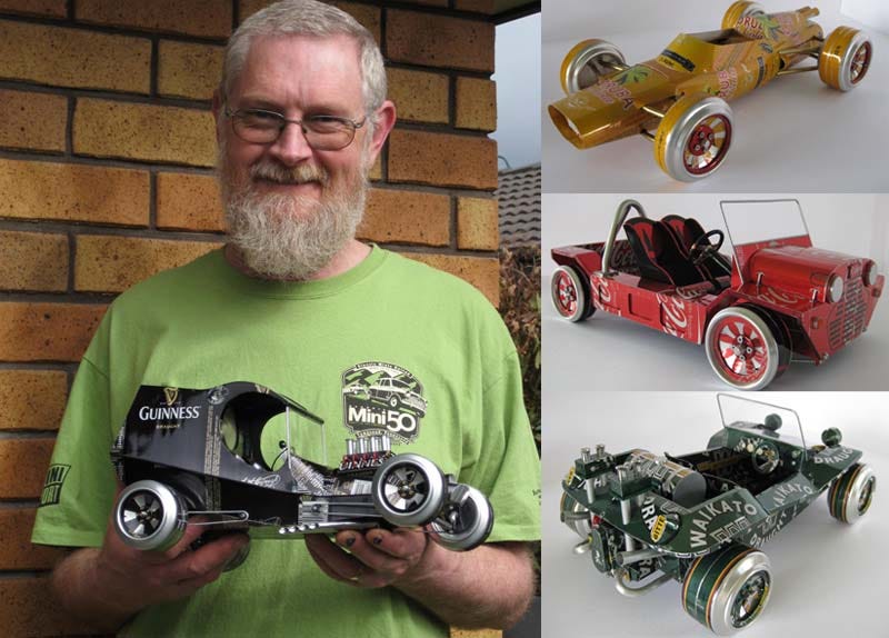 Illustration for article titled Man Builds Detailed Model Cars From Discarded Aluminum Cans