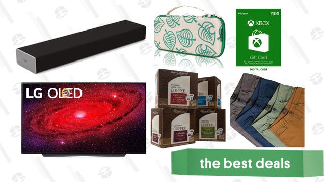 Thursday's Best Deals: LG CX OLED 65" 4K TV, $100 Xbox Gift Card, JACHS NY Pants, Vizio 2.0 Soundbar, Animal Crossing Switch Case, Assassin's Creed Valhalla, and More