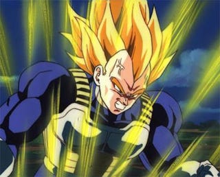 vegeta turning super saiyan