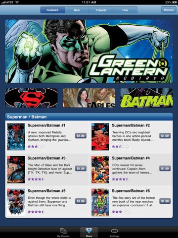 Illustration for article titled DC Comics's iPhone/iPad App Arrives in the App Store, Finally