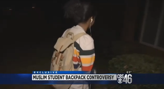 The Georgia middle schooler shows how she was carrying her backpack in class.CBS46