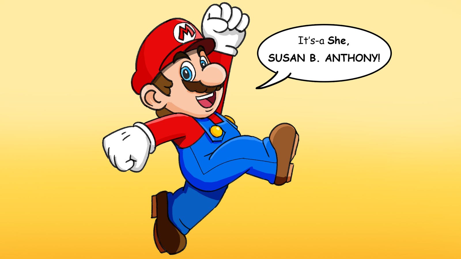 Feminism Win! This Artist Reimagined Mario As Saying ‘It’s-a She, Susan B. Anthony!’