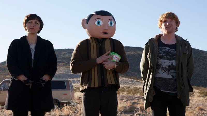 Illustration for article titled The indie comedy Frank conceals Michael Fassbender’s face, but not his talent
