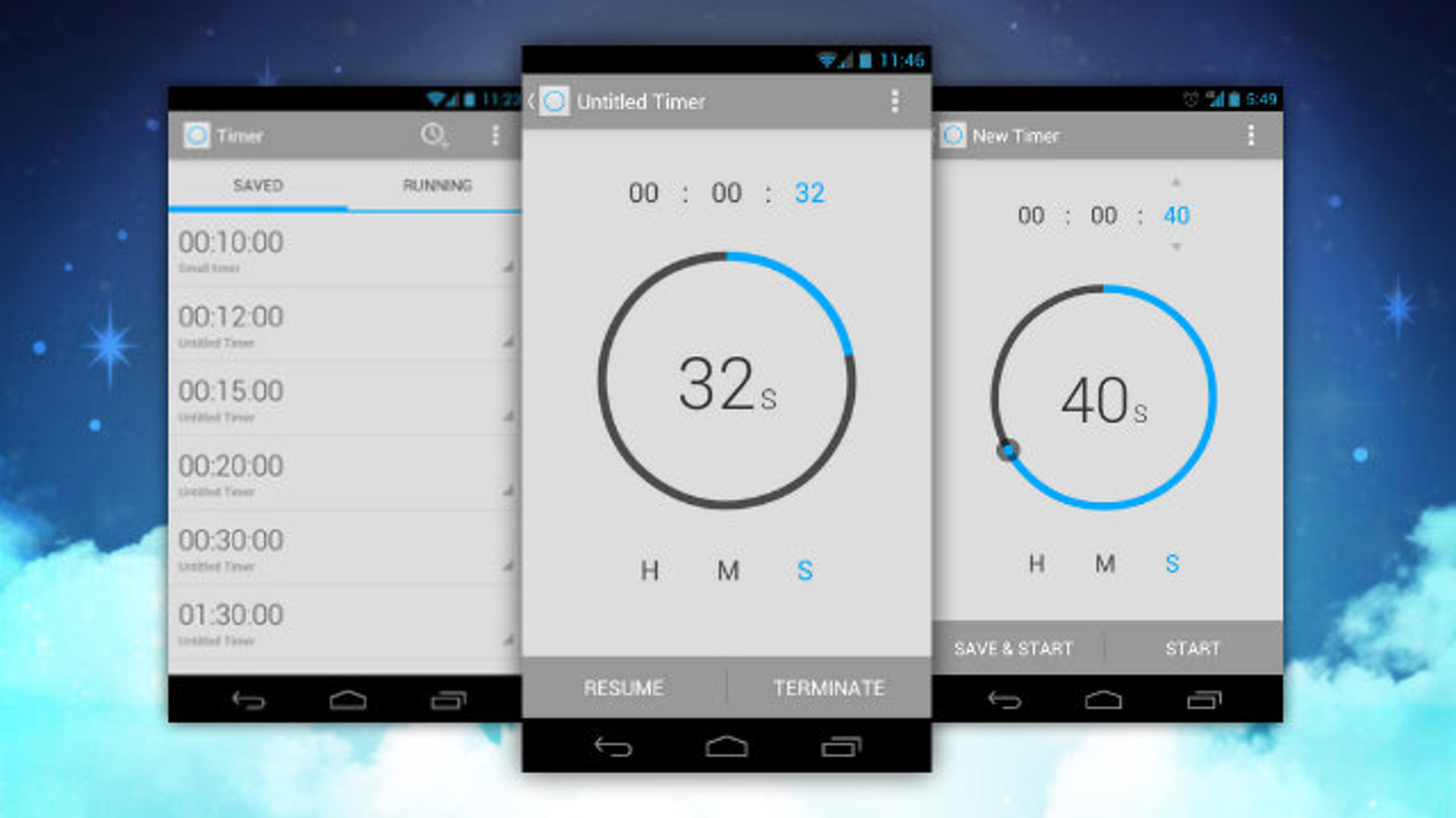 smartphone controllable countdown timer clock