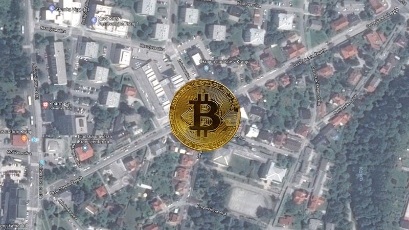 photo of Monument to Bitcoin Erected in Center of Slovenian Roundabout image