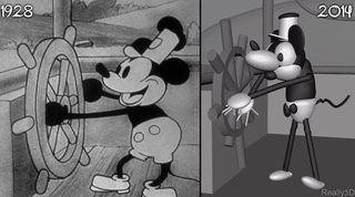 Seeing the original 1928 Mickey Mouse animated in 3D is terrifying