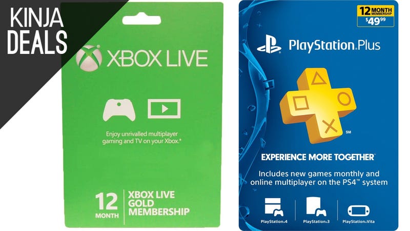 Illustration for article titled Save on PlayStation Plus and Xbox Live Memberships