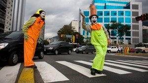 Illustration for article titled City hires army of mimes to fight traffic