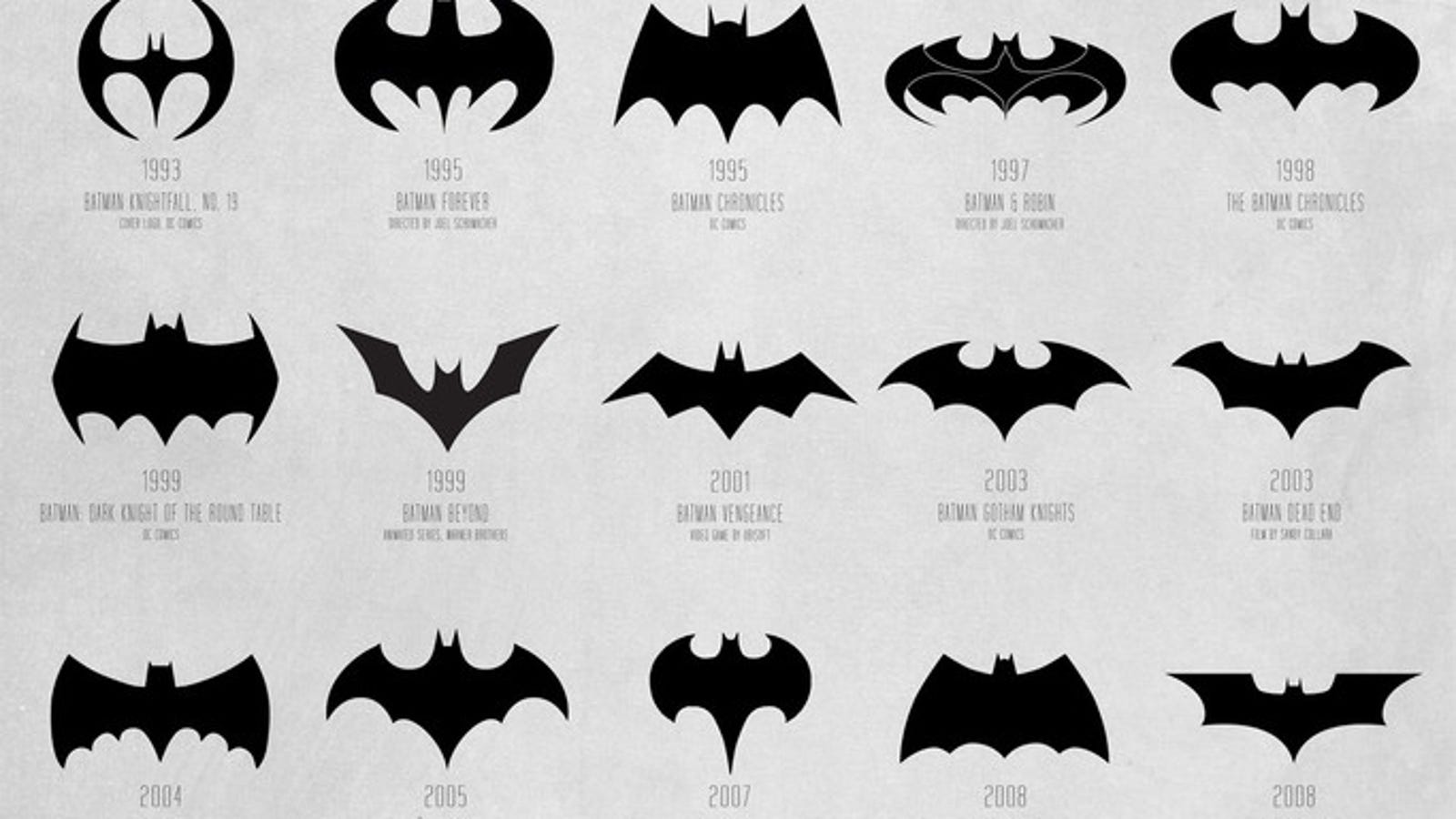 Эмблемы Бэтмена по годам