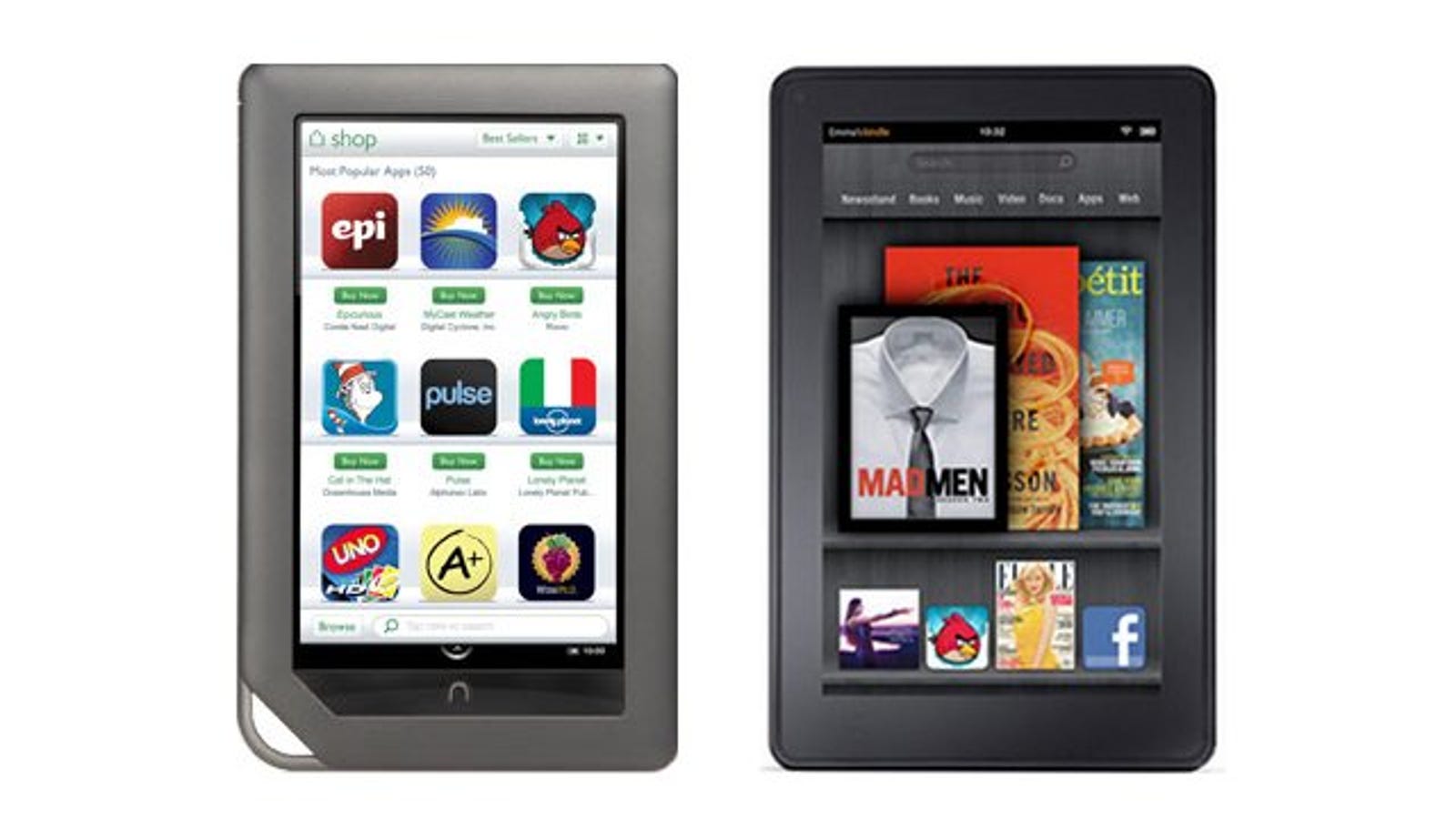 Nook Tablet vs. Kindle Fire The Differences Add Up