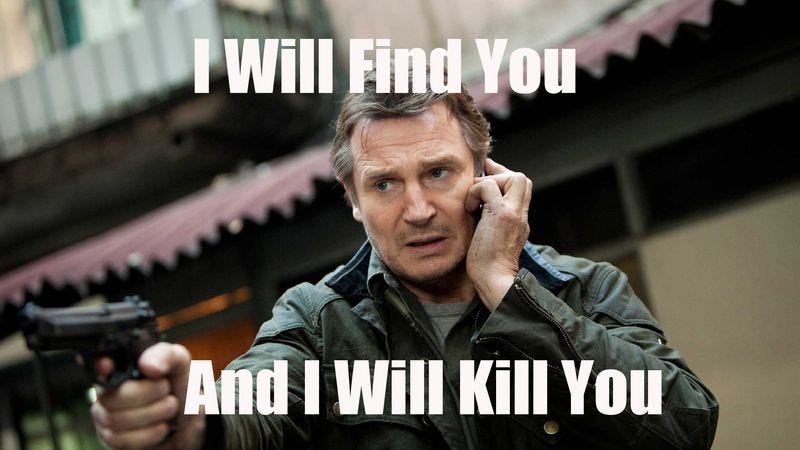 Illustration for article titled Here’s a map of Liam Neeson’s pan-continental murder spree