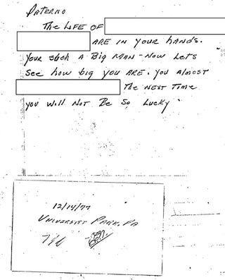 Illustration for article titled Joe Paterno's FBI File Includes Several Threatening Letters He Received, No References To Jerry Sandusky