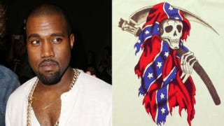 Kanye West; image of a T-shirt West is selling on his Yeezus tour.Chelsea Lauren/Getty Images; Instagram