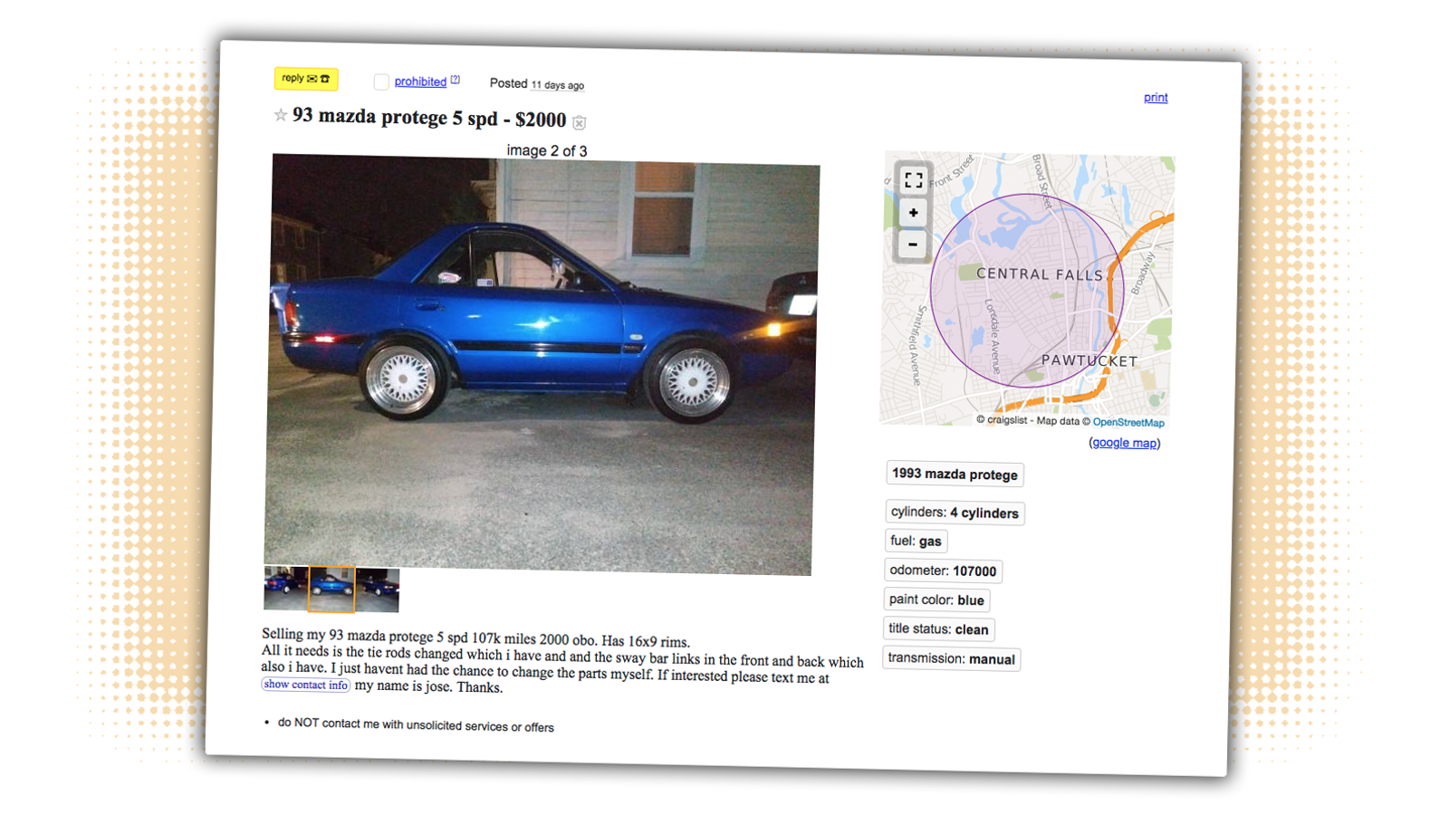 This Is The Most Baffling Craigslist Post About A Mazda Protege I Ve