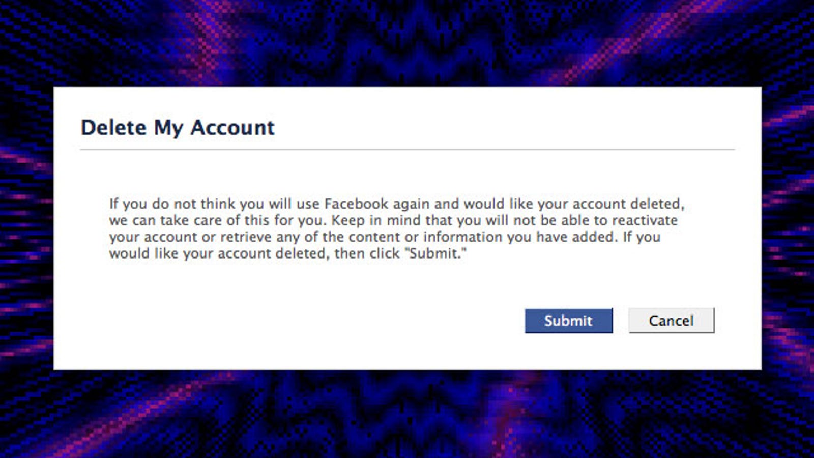 can you temporarily close facebook account