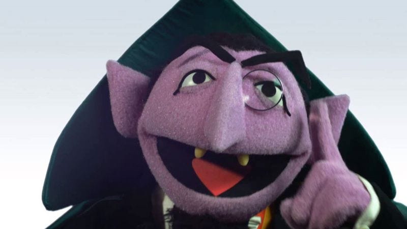 Turn your brain to mush as the Count from Sesame Street counts pi to ...