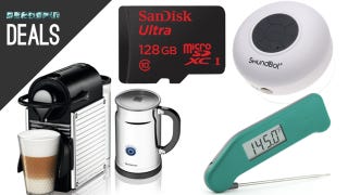 Illustration for article titled Deals: Tiny Nespresso Machine, Bluetooth Shower Speaker, Thermapen