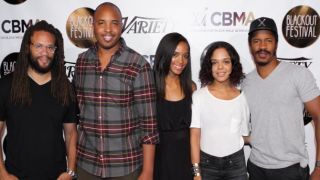 Attendees of the Blackout for Human Rights Festival include from left to right: Franklin Leonard, founder of The Black List; director Justin Simien; Fox casting agent Cam Washington; actress Tessa Thompson; actor Nate ParkerCiley Carrington for The Root