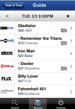 Illustration for article titled DirecTV's iPhone App Browses, Searches and Sets Recordings