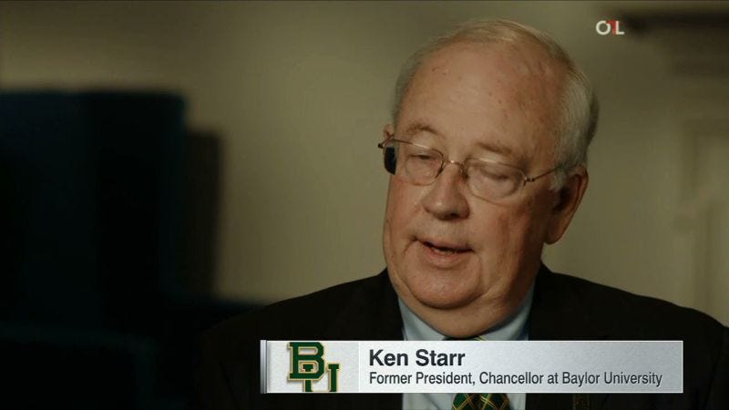 Illustration for article titled Report: Disgraced Former Baylor President Ken Starr Is The Frontrunner For A Post In Trump Administration
