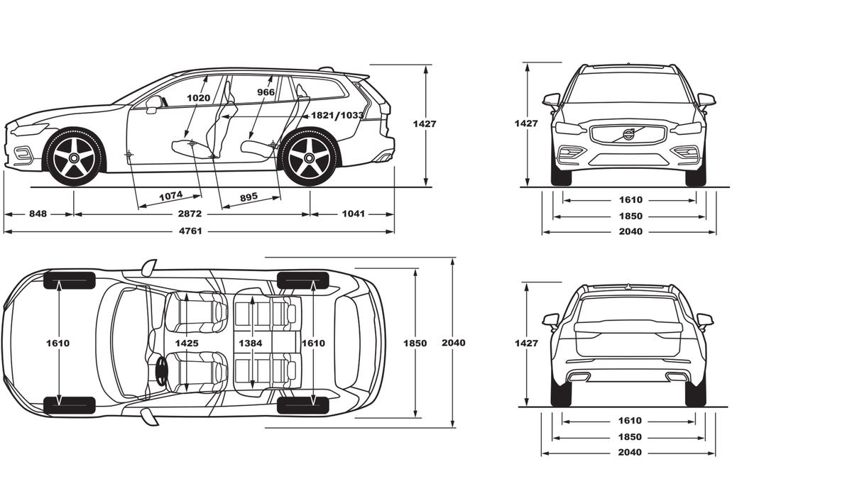 volvo v60 interior dimensions