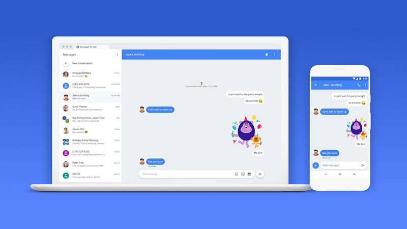 app for android that allows chat with messages for mac
