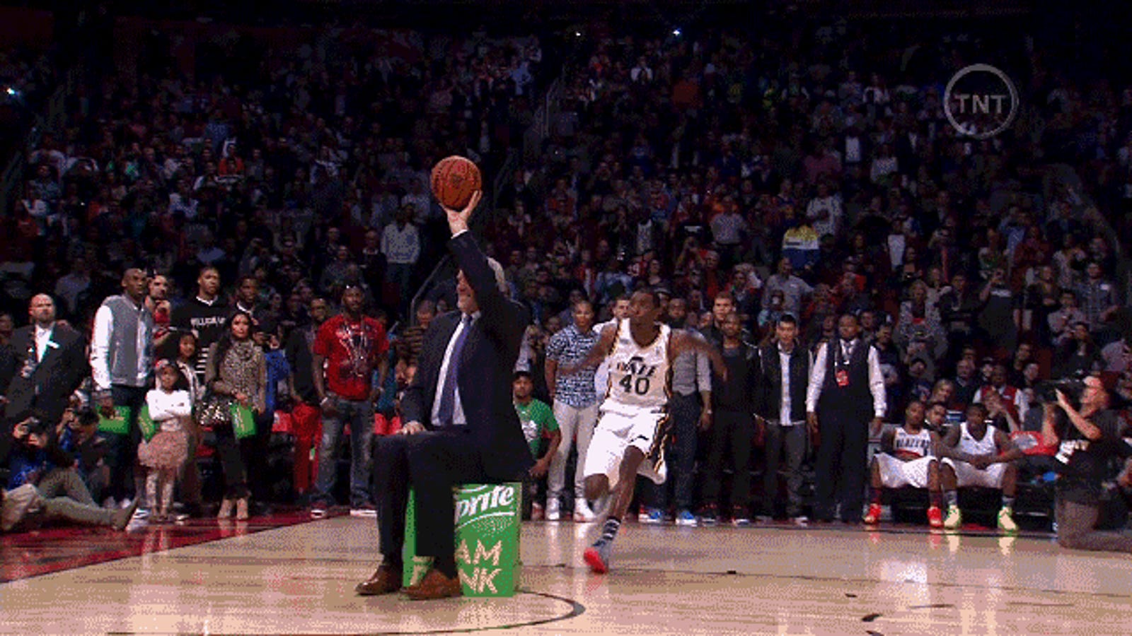 GIF: Jeremy Evans's First Dunk