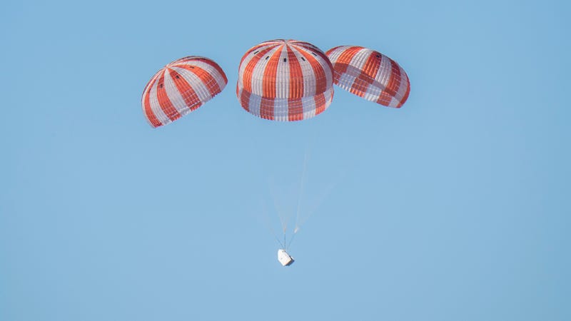 A SpaceX Crew Dragon parachute test conducted in 2017.