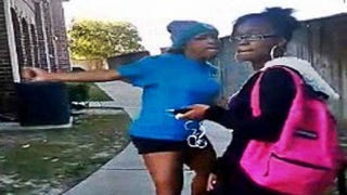“Sharkeisha” is shown in a video hitting a girl later identified as Shamichael Manuel.Screenshot from video