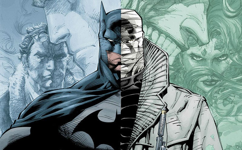 A crop of Jim Lee’s poster for Batman: Hush coming to Mondo’s booth at San Diego Comic-Con.