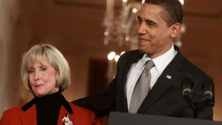 President Barack Obama with Lilly Ledbetter before signing the Lilly Ledbetter Fair Pay Act on Jan. 29, 2009.Mark Wilson/Getty Images