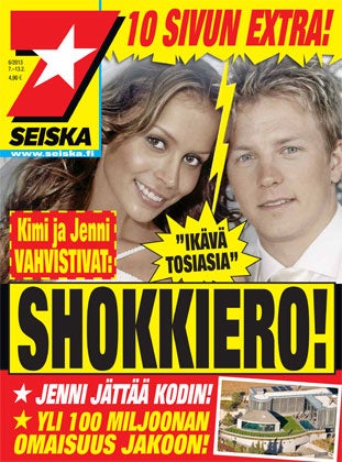 Illustration for article titled Are Kimi Räikkönen And His Wife Separating?
