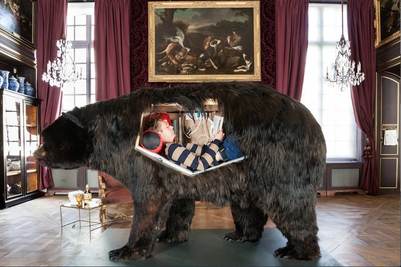 Illustration for article titled Man Lives In Dead Bear For Two Weeks