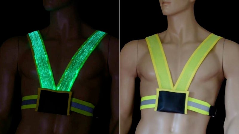 Illustration for article titled Will the Buff, Shirtless Crossing Guards of the Future Wear High-Tech Glowing Safety Vests?
